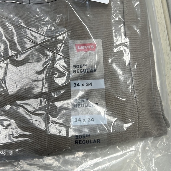 NWT - LEVI'S 505 Men's Regular Fit Pants, Brown - Size 34Wx34L - Picture 5 of 6